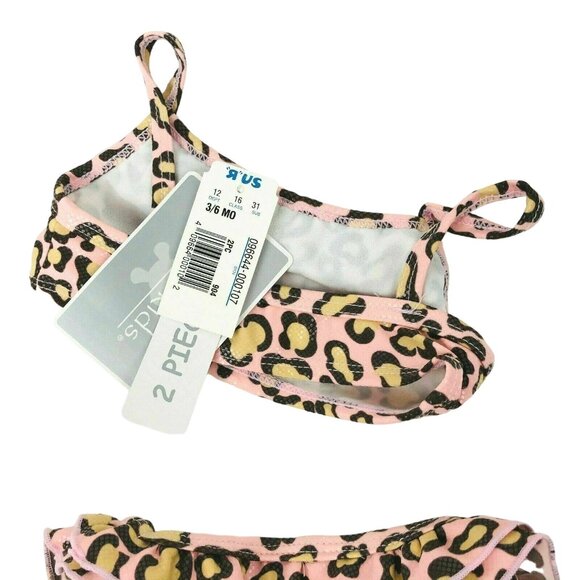 Koala Kids Bikini Baby Girl 3-6 mos Bathingsuit Pink Leopard Swimsuit NWT 2 Piec - Picture 4 of 8